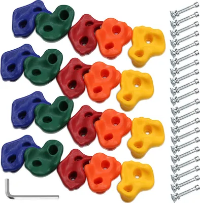 Produktbild von Jiubiaz 10X Klettergriffe Robuste Outdoor inkl. Schrauben Kinder Klettersteine Boulderwand