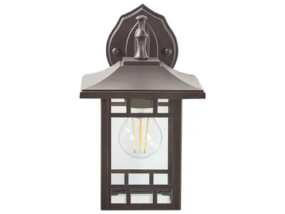 Produktbild von BELIANI Außenwandleuchte Schwarz Metall und Glas 28 cm Gitter-Optik IP44 Retro Außenleuchte Beleuchtung für Außen Draußen Terrasse Balkon