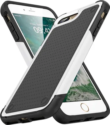 Produktbild von Für iPhone 8 Plus / 7 Plus Hülle Militärqualität Stoßfest Hybrid 2 in 1 Hart PC Weich TPU Handyhülle Weiß Schwarz