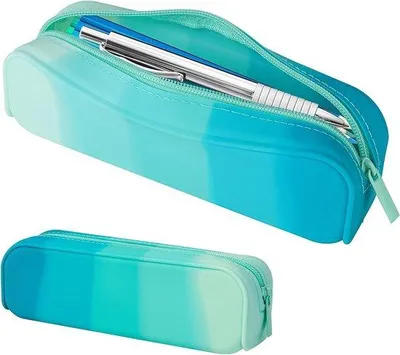 Obrázok produktu pre Vodotesné puzdro na zips – organizér na školské písacie potreby – puzdro na perá – modré silikónové puzdro pre deti a teenagerov Puzdro pre chlapcov