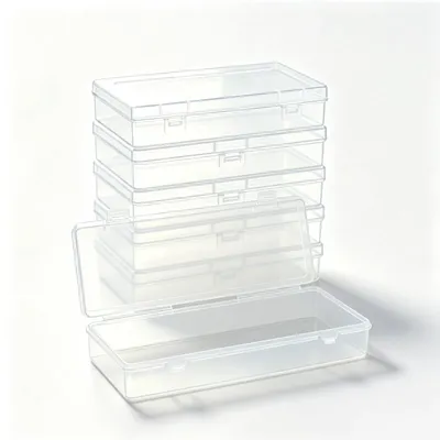 Aufbewahrungsboxen mit Deckel, 6 Stück, 15,5x6,5x3 cm, transparent