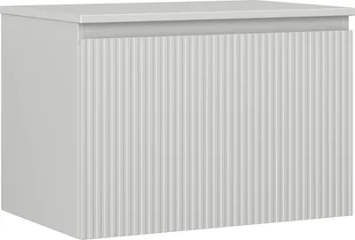 Produktbild von Mexen Rivel Badezimmerschrank 70 cm mit Arbeitsplatte, 1 Schublade, geriffelt, graumatt - 91A20-07047-1-BFC62