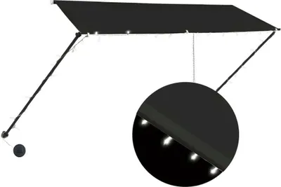 Immagine prodotto di vidaXL Tenda retrattile con LED 300×150 cm antracite