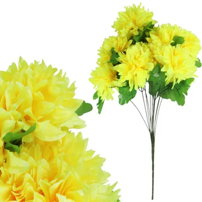 Produktbild von Strauß aus 12 gelben Chrysanthemen, 62 cm