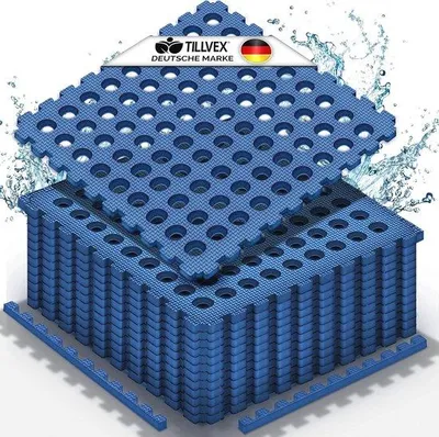 Produktbild von Famanu Unterlage für Schwimmbäder mit Löchern - 4 Stück, 51 x 51 cm, Boden- und Isolationsschutz