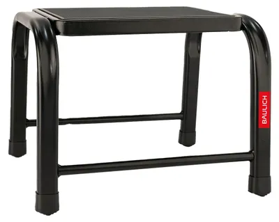 Image de Baulich | Échelle en acier - Tabouret-plateforme - Noir - 1 marche - Antidérapante - Capacité de charge : 150 kg - 37 x 29 x 27 cm