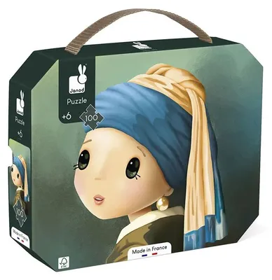 Imagen del producto de Janod - Rompecabezas "La Niña con el Arete de Perla" de Vermeer, 100 piezas, juguete educativo para niños