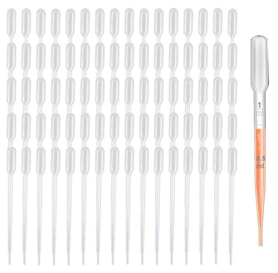 Produktbild von Transferpipette Pipette Tropfpipette - 1 ml - Kunststoff - Transparent - 200 Stück - Für Labor und Basteln