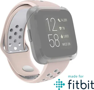 Produktbild von Silikon-Sportarmband für Fitbit Versa 2 / Versa/ Versa Lite, rosè/grau, universal