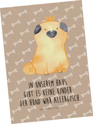 Produktbild von Mr. & Mrs. Panda Postkarte Mops Krone - Hundeglück - Geschenk, Königlich, Ansichtskarten, Postkarten, Ansichtskarte, einzelkarte, Hund, Grußkarte, Lustig, Sprüche, König
