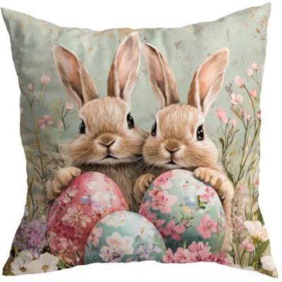 Produktbild von HomeView Dekorative Kissenhülle Ostern Hase 40x40 cm