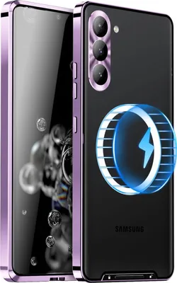 Immagine prodotto di Custodia in metallo Magsafe per Samsung Galaxy S25 5G, cover magnetica viola