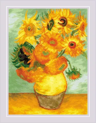 Zdjęcie produktu dla Zestaw do haftu krzyżykowego Riolis "Słoneczniki według V.Van Gogha", wzór liczony, 30x40cm