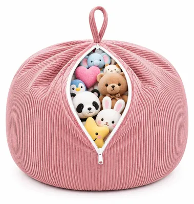 Sitzsack aus Cord, rosa, 85x110 cm, abnehmbarer Bezug, waschbar