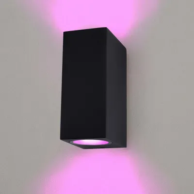 Produktbild von Ledvion - Smart LED Wandleuchte - Cube Schwarz - Beidseitig - EU - RGB (Smart)