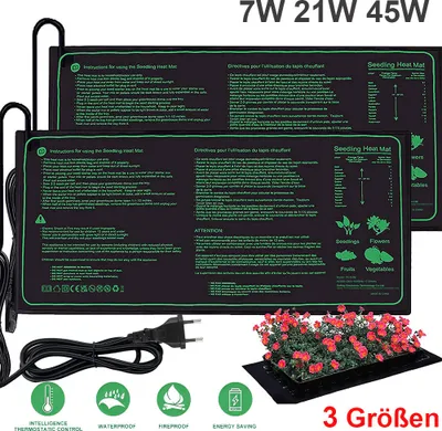 Produktbild von Topná podložka termostat rozmnožovací rostliny sazenice Pet Reptile topná podložka terárium topná podložka 21W, 25x52,5cm 1 kus