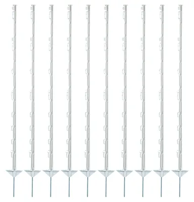 Produktbild von Electra Kunststoffpfahl 125 cm mit Doppeltritt - weiß - 10 Stück Weidezaunpfähle