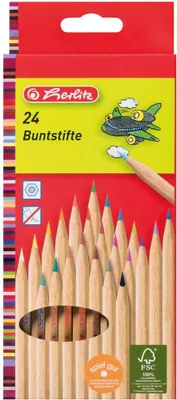 Immagine prodotto di Herlitz Buntstifte natur   Holz     24er Hängeschachtel
