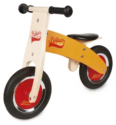Immagine prodotto di Janod balance bike - Bikloon in legno arancione - sedile regolabile e pneumatici