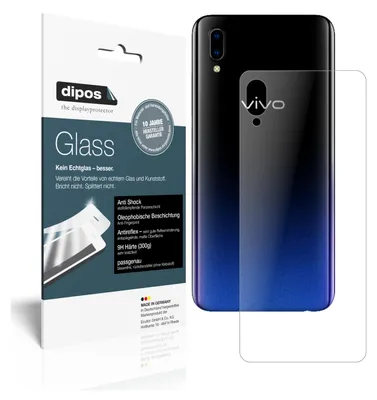 Produktbild von 2x Schutzfolie für Vivo Y93s Rückseite matt - Anti-Shock 9H Folie dipos Glass