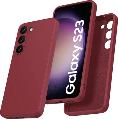 Produktbild von Galaxy S23 Hülle, LaimTop Slim Liquid Silikon Gel Gummi Stoßfest Kratzfest Schutzhülle für Samsung Galaxy S23 Rot