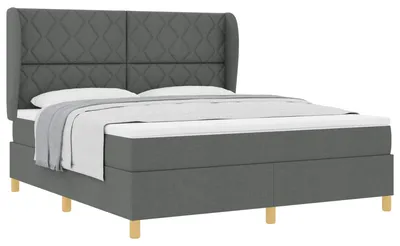 Productafbeelding van Boxspringbed met hoofdeinde Donkergrijs 200 x 180 cm Stof