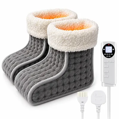 Produktbild von Elektrischer Fußwärmer, Fußheizung mit Wärmefunktion, 12 Temperaturstufen, waschbarer Plüsch Fußwärmer, leise für Büro Zuhause