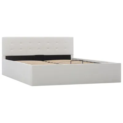 Obrázek produktu pro vidaXL Úložná postel Hydraulic White Faux Leather 140×200 cm
