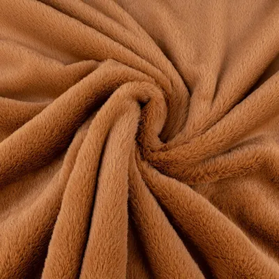 Produktbild von Fellimitat Stoff Meterware Kunstfell kuschelweich hellbraun 1,45m