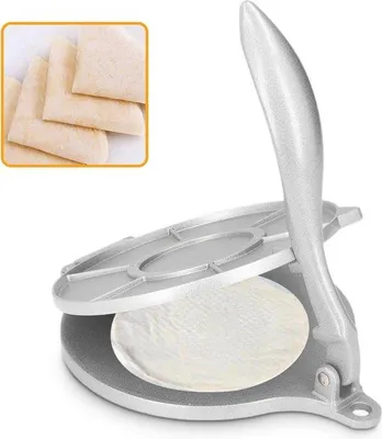 Produktbild von Famanu Tortillapresse 7,7 Zoll - Rostfreies Aluminium - Silber - Robuster Quesadilla Maker