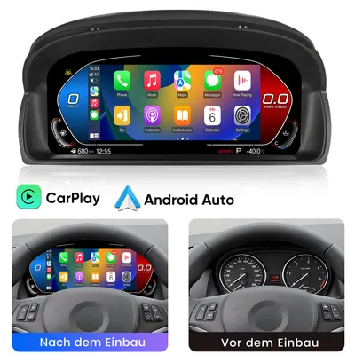 Image de Cockpit numérique CarPlay Android Auto sans fil 12,3 pouces pour BMW X1 E84 (2006-2015) Mise à niveau rétroactive du compteur de vitesse Linux pour voiture
