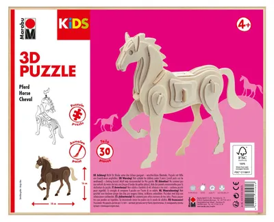 Image de Puzzle 3D Marabu KiDS "Cheval", 30 pièces, dès 4 ans