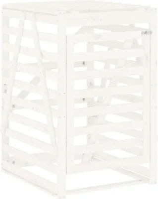 Obrázek produktu pro vidaXL Box na odpadky bílý 84x90x128,5 cm Borovicový masiv