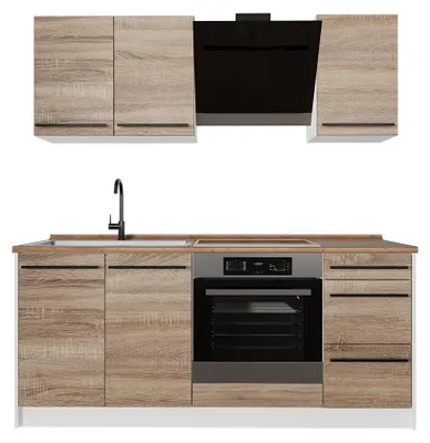 Imagen del producto de Cocina para solteros Vicco R-Line Sonoma/Blanco 180 cm, ET Roble, Model 67058