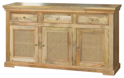 Produktbild von home24 Massives Sideboard mit 3 Schubladen - Mango / Beige