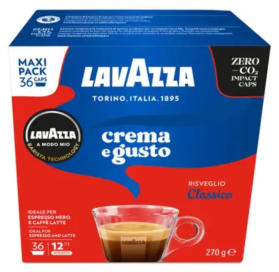 Obrázek produktu pro Lavazza A Modo Mio Crema e Gusto, Kávová kapsle, Espresso, Středně pražená, A Modo Mio, 36 hrnků, 12/13