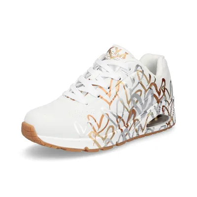 Produktbild von Skechers JGoldcrown Damen Sneaker UNO Metallic Love weiß