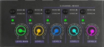 Image de mixeur 4 canaux Mini RGB audio à faible bruit (noir)