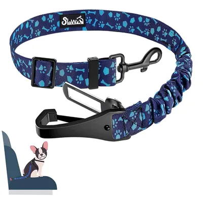 Obrázek produktu pro Bezpečnostní pás pro psa do auta, nastavitelný, elastický, 3v1, reflexní, 70 cm, modrá