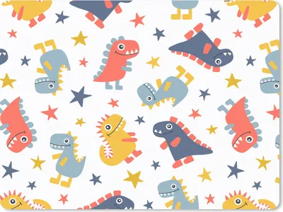 Produktbild von MuchoWow® Mauspad Mousepad Muster - Dino - Sterne - Jungen - Baby - Kinder - Kinder 23x19 cm - Mousepads - Maus Mat - Pad - Mausunterlage - Schreibtischunterlage - Mauspad