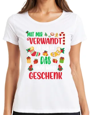 Zdjęcie produktu dla Related Gift - Christmas Gift Świąteczna koszulka damska, biały, XL