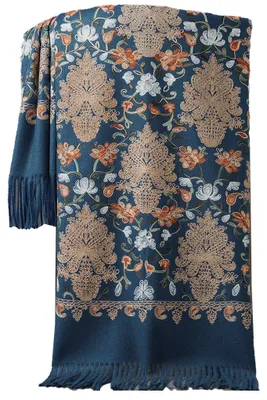 Obrázok produktu pre Vyšívaný Pashmina šál s kašmírovou textúrou na jeseň-zimu