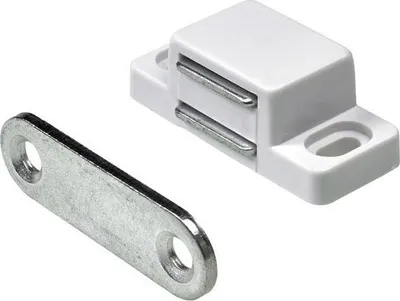 Image de Lot de 4 loqueteaux magnétique acier HETTICH, L.35 x l.15 mm