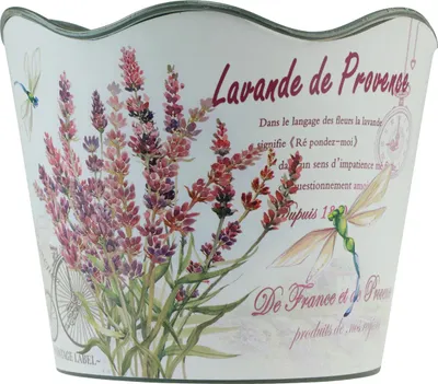 Produktbild von Blumentopf aus Kunststoff mit nostalgischem Dekor