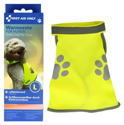 Produktbild von First Aid Only Hundewarnweste Gelb Größe L, reflektierend, 100% Polyester, waschbar