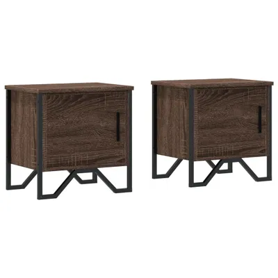 Produktbild von "WINTER SALE"Nachttisch 2er Set, für Schlafzimmer - elegantes Design - Nachtkommode - Braun Eichen-Optik 40x30x40cm Holzwerkstoff - Nachttische & -schränke NeuMöbel279495