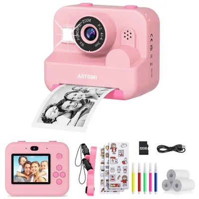 Obrázek produktu pro Instantní fotoaparát pro děti se selfie funkcí, dětský fotoaparát 1080P HD, okamžitý tisk fotografií