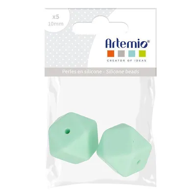 Immagine prodotto di Perle di silicone esagonali x 2 - 17 mm - verde acqua