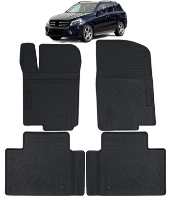 Productafbeelding van Voetmatten voor en achter voor Mercedes-Benz GLE W166 (2015-2018), premium kwaliteit, rubber