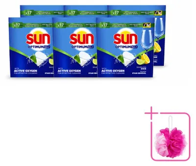 Produktbild von 6 x Sun Optimum All-in-1 Spülmaschinentabs - Zitrone - Sparpackung - 6 Stücke